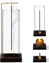 画像をギャラリービューアに読み込む, 線香立て ガラス お香立て おしゃれ インセンスホルダー アロマスティック 吊り下げ式 円形 四角形 2種類 癒やし香炉 茶道 香道 玄関先 茶室