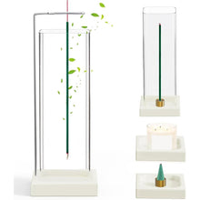 画像をギャラリービューアに読み込む, 線香立て ガラス お香立て おしゃれ インセンスホルダー アロマスティック 吊り下げ式 円形 四角形 2種類 癒やし香炉 茶道 香道 玄関先 茶室