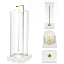 画像をギャラリービューアに読み込む, 線香立て ガラス お香立て おしゃれ インセンスホルダー アロマスティック 吊り下げ式 円形 四角形 2種類 癒やし香炉 茶道 香道 玄関先 茶室